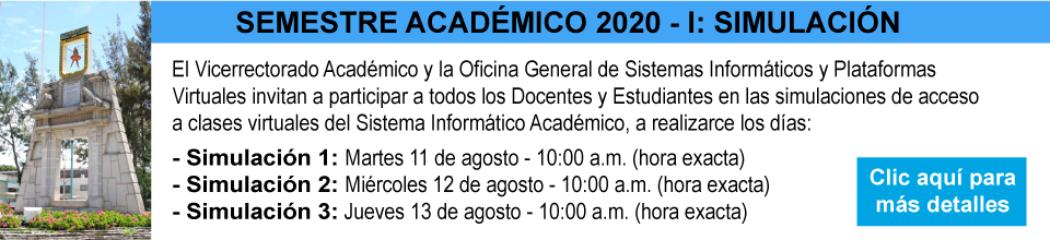 SIMULACIÓN: SEMESTRE ACADÉMICO 2020 - I